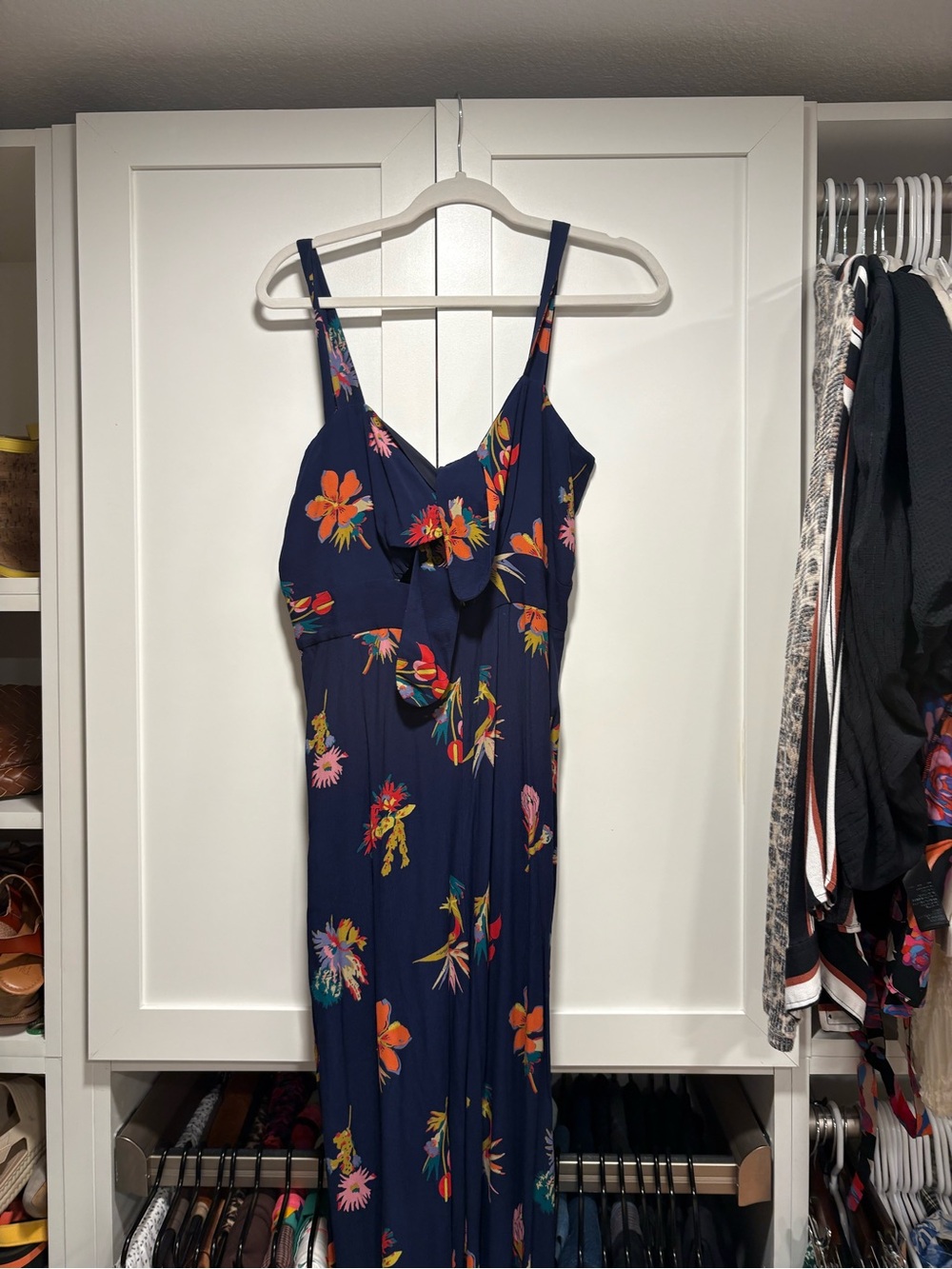 Navy Floral Madewell Jumpsuit with Spaghetti Straps
